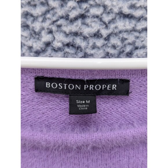 Boston Proper Plush Slouchy Sweater Womens M Eyelash Pullover Cozy Lilac Purple - Picture 11 of 12